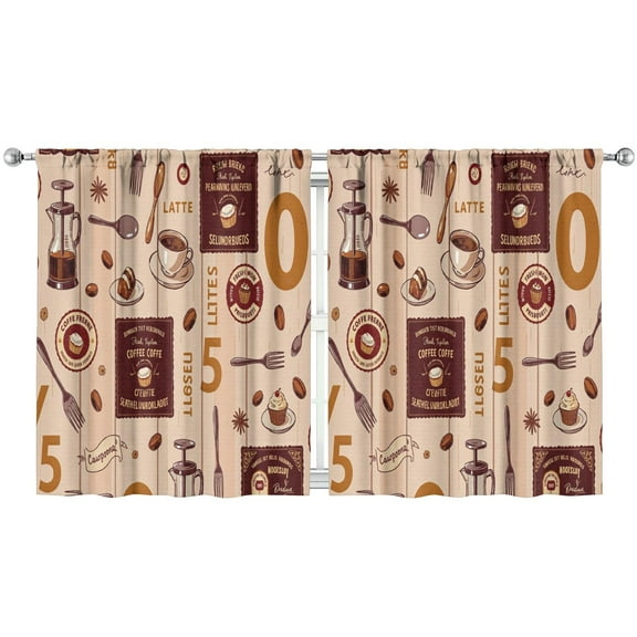 Coffee (135)_38 Curtains-blackout Curtains Bedroom Decor Living Room Darkening Grommet Window Drapes 2 Panels Set 52"x 63"