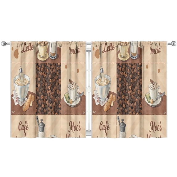 Coffee (18)_29 Curtains-blackout Curtains Bedroom Decor Living Room Darkening Grommet Window Drapes 2 Panels Set 52"x 63"