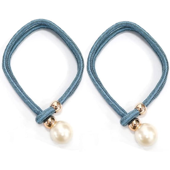 Coffee 2 PCS Curtain Tiebacks Window Curtain Decorative Rope Holdbacks, Drapery Large Tiebacks Weave Holder for Window Draperies Braided Buckle Ball Tassels Tieback (Peacock Blue)