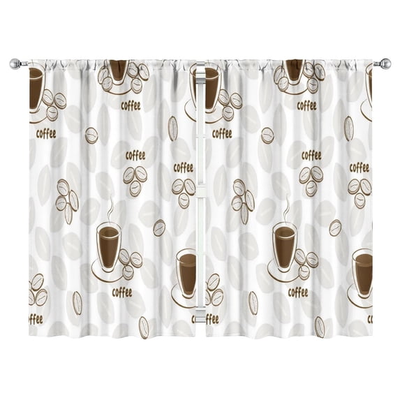Coffee (22)_14 Curtains-blackout Curtains Bedroom Decor Living Room Darkening Grommet Window Drapes 2 Panels Set 52"x 84"