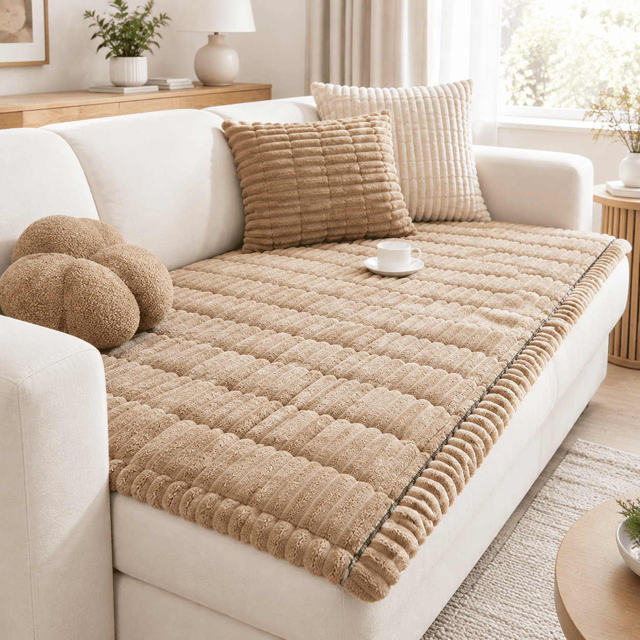 Coffee 27.6X70.9 Slipcover Pet Friendly Non-Slip Washable Sofa ...