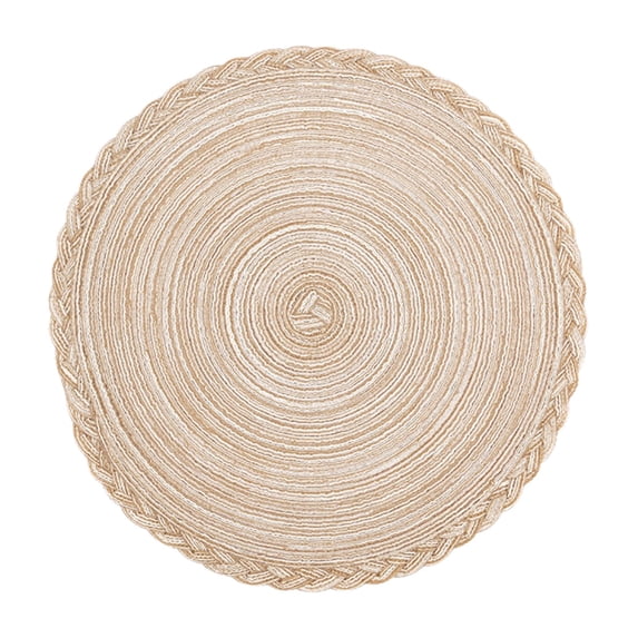 Coffee 7 Inch Cotton Lace Placemat - Heat Resistant Woven Table Mat, Washable Non-Slip Round Pot Mat for Hot Dishes, Kitchen Dining Table Protector