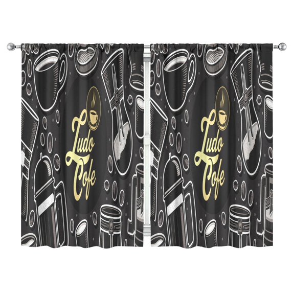 Coffee (84)_24 Curtains-blackout Curtains Bedroom Decor Living Room Darkening Grommet Window Drapes 2 Panels Set 52"x 84"