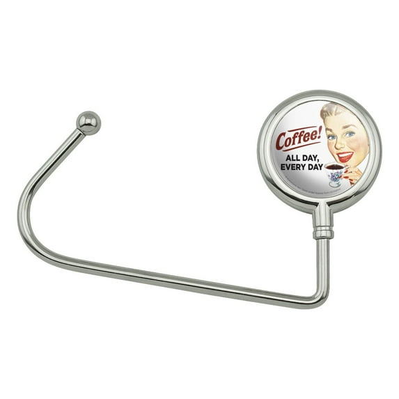 Coffee All Day Every Day Funny Humor Purse Bag Hanger Holder Hook
