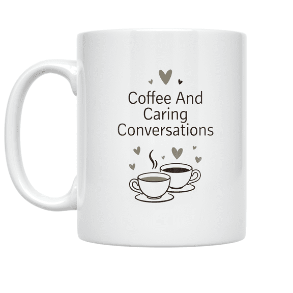 Coffee And Caring Conversations - Support Group Enthusiast - 11 oz Ceramic Coffee Mug