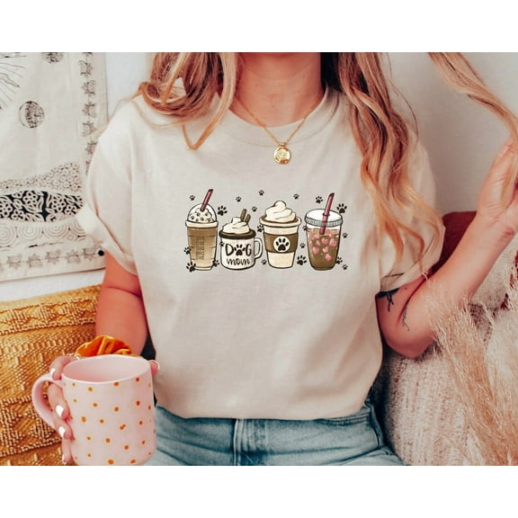 Coffee And Dog Mom Shirt, Mother's Day, Dog Lover, Dog Mom Shirt, Coffee Lover Tee All Size S-5Xl
