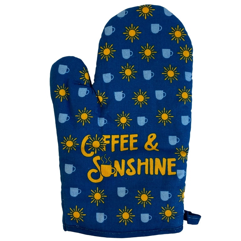 Coffee And Sunshine Oven Mitt Cute Morning Breakfast Baking Graphic Novelty  Kitchen Glove (Oven Mitts)