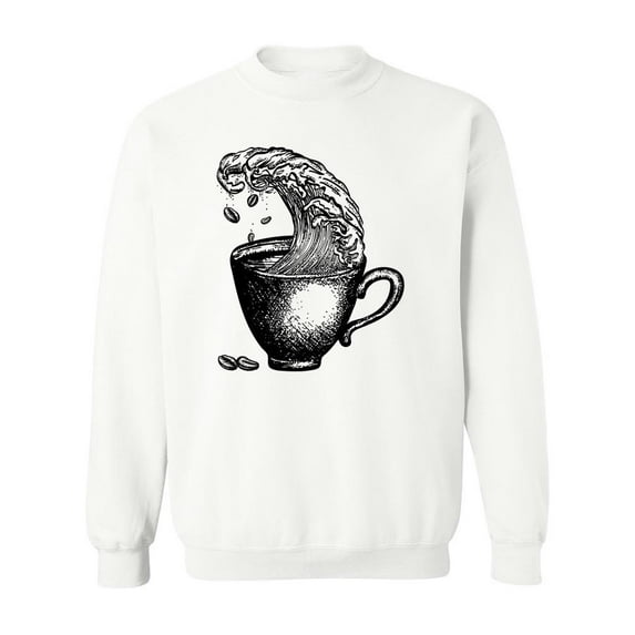 Coffee And Waves Design Sweatshirt Men -Image by Shutterstock, Male 5X-Large