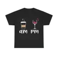thumbnail image 1 of Coffee And Wine Lifestyle Humor Cozy Gift Graphic Design Unisex Tee Shirt, up to size 5XL, 1 of 2