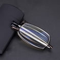 thumbnail image 1 of Coffee Antenna Extendable Rectangle Reading Glasses +1.50 Folding Mini Presbyopic Glasses Metal Portable Spring Hinge Readers with Case, 1 of 6