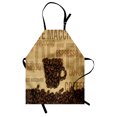 thumbnail image 1 of Coffee Apron Coffee Beans Shaped in Mug and Coffee Types Letterings Art Print, Unisex Kitchen Bib Apron with Adjustable Neck for Cooking Baking Gardening, Dark Brown and Pale Brown, by Ambesonne, 1 of 3