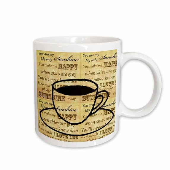3drose, Coffee Art Inspirational You Are My Sunshine, 15oz Mug