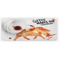 thumbnail image 1 of Coffee Art Kitchen Mat, Wild Animal from Spilled Hot Beverage Stain Latte Cappuccino, Plush Decorative Kitchen Mat with Non Slip Backing, 47" X 19", Burnt Sienna White and Black, by Ambesonne, 1 of 1