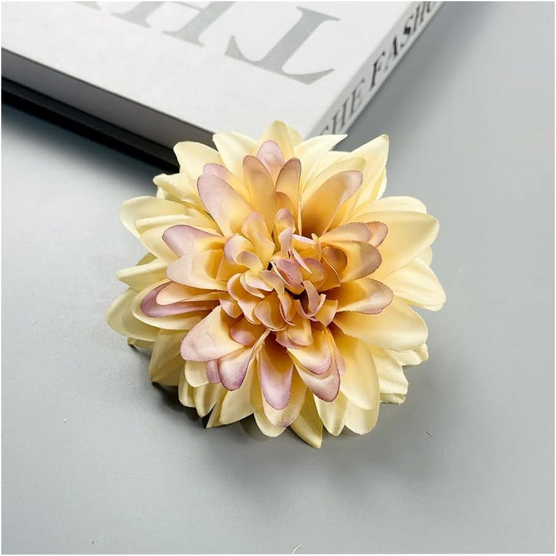 Coffee Artificial Dahlia Flowers, 10Pcs Silk Dahlia Fake Flowers, 3.5 Inch Faux Dahlia Heads for Table Centerpiece Floral Arrangements Wedding Party Home Decoration