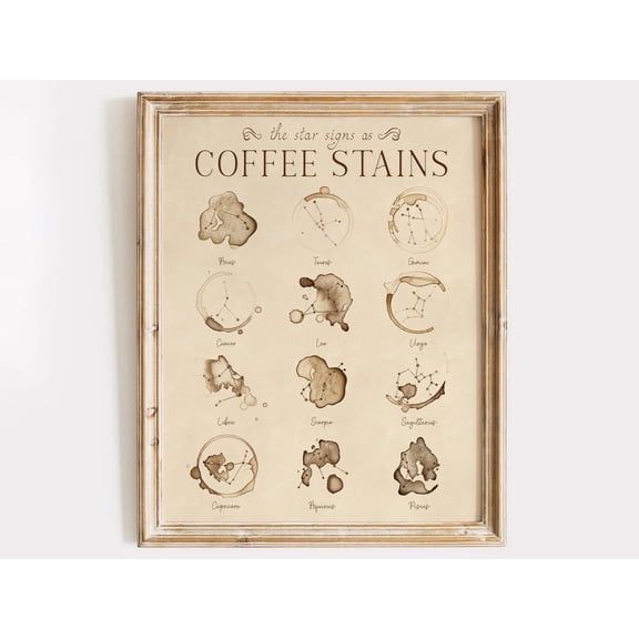 Coffee Astrology Star Signs Vintage Décor