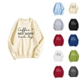 thumbnail image 1 of Coffee Baggy Sweater Kinda Day Sweatshirts for Women 2025 Long Sleeve Crewneck Coffee Season Sweatshirt Pullover Tops, 1 of 5
