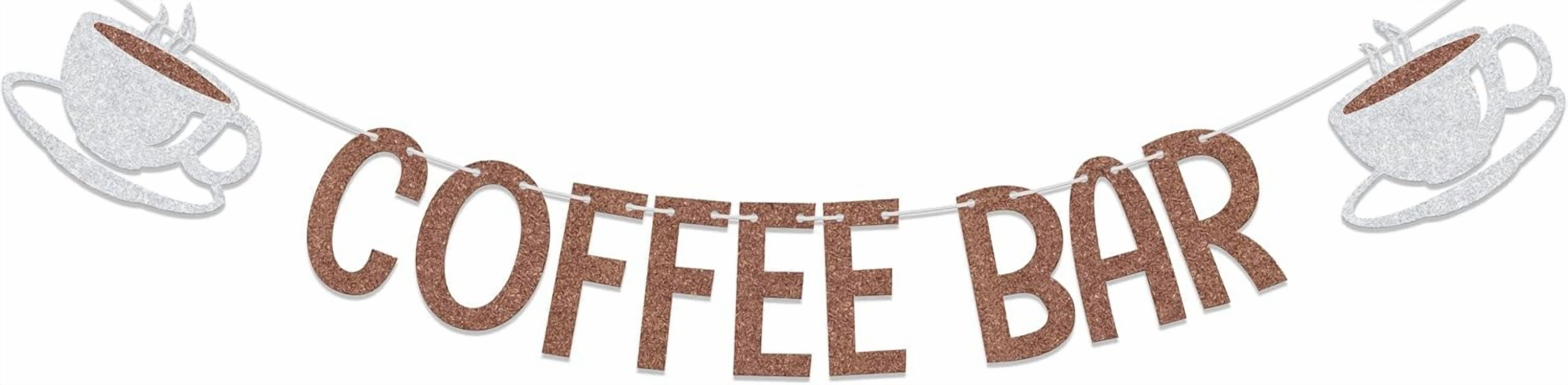 Coffee Bar Banner, Bridal Shower Engagement Wedding Bachelorette Baby ...