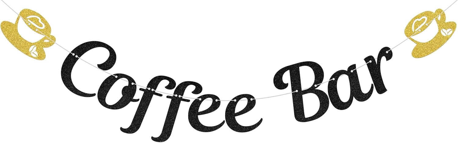 Coffee Bar Banner - Coffee Theme Party Decoration - Birthday ...