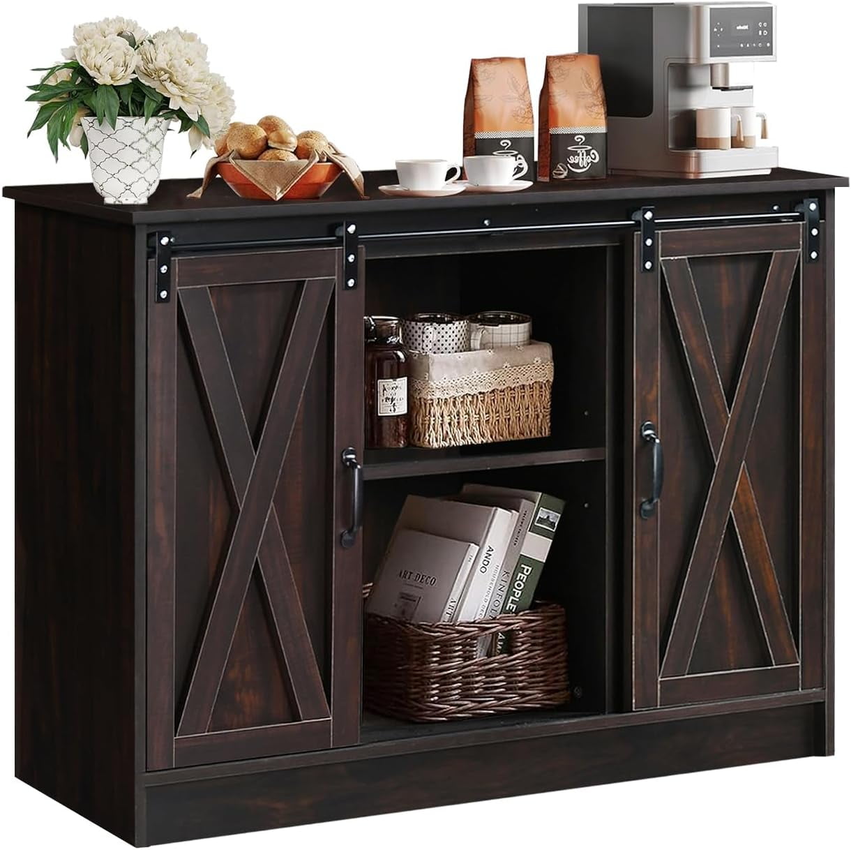 Coffee Bar with Storage, 42” Sideboard Buffet with