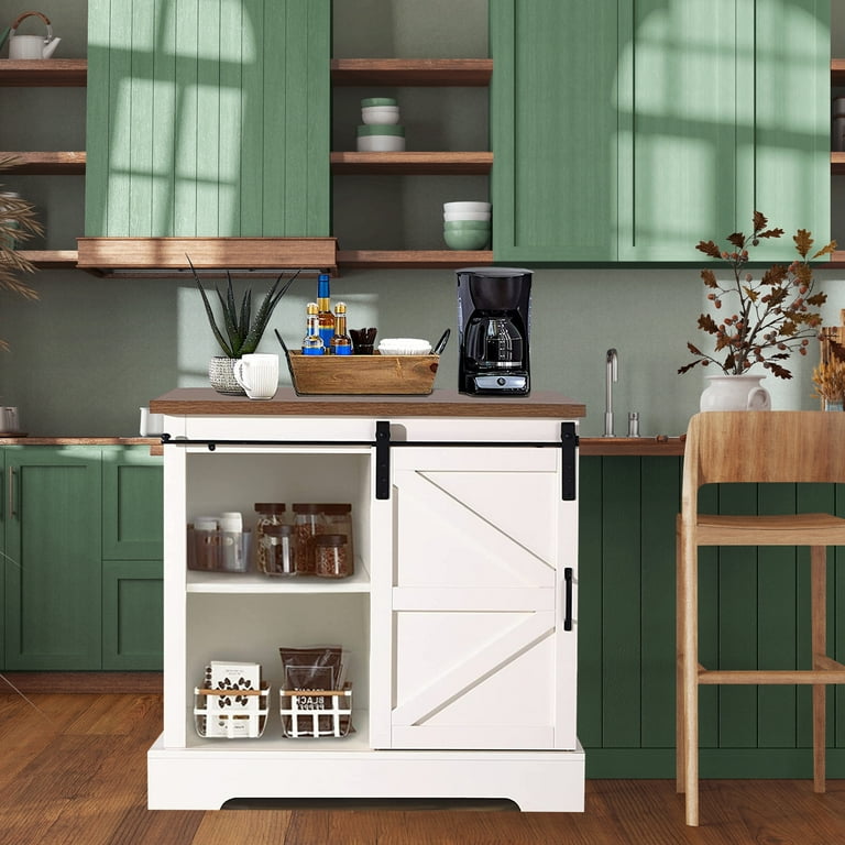 Barn door 2024 microwave cart