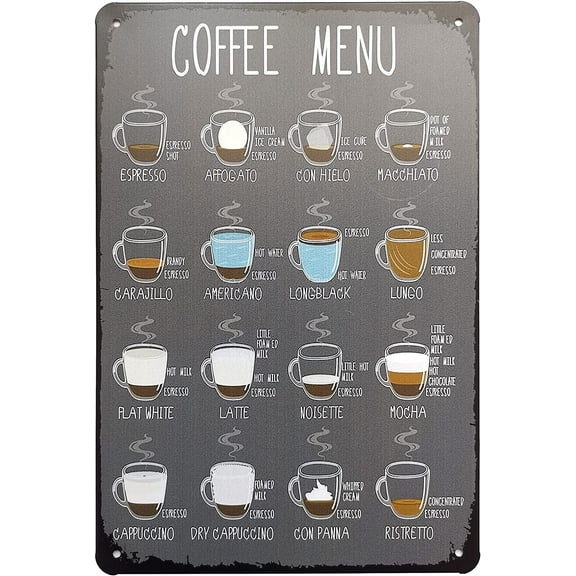 Coffee Bar Decor Sign Coffee Menu Wall Decor Coffee Metal Tin Signs For Coffee Bar Kitchen Home Coffee Station