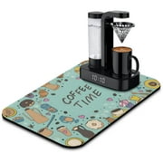 Coffee Bar Fun Mat 19.5x12in - Essential for Countertops, Anti-Slip, Stain Concealing, Super Absorbent, Perfectly Fits Under Coffee Machines, Excellent Dish Drying Mat
