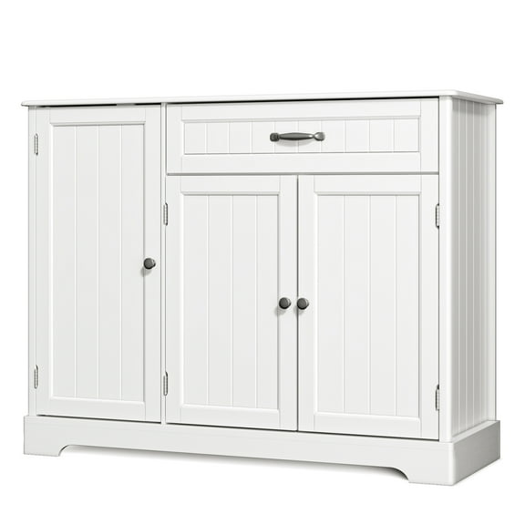 Coffee Bar, Lofka 42" Kitchen Storage Cabinet, Sideboard Buffet Cabinet with 8 Shelves, 1 Drawer