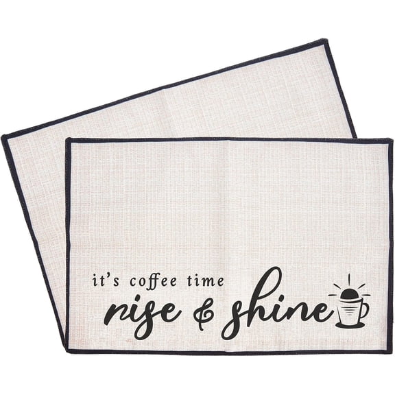 Coffee Bar Mat 2pcs Coffee Maker Mat for Coffee Machine 20X 14 Burlap Placemat It's Coffee Time Rise Shine Coffee Mat Coffee Bar Accessories for Kitchen Countertops Coffee Corner for DIY