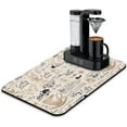 thumbnail image 1 of Coffee Bar Mat Accessories for Countertop Absorbent Hide Stain Rubber Backed Dish Drying Mats for Kitchen Counter Draining Pad Decor Gift Fit Under Coffee Maker Coffee Pot Espresso Machine (24x16in), 1 of 6