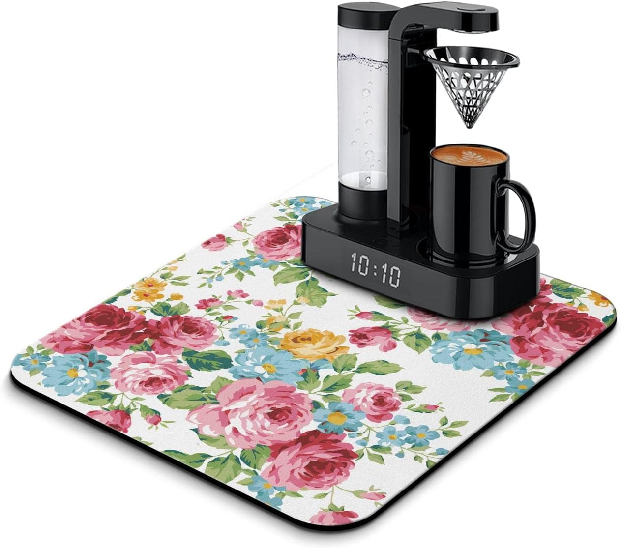 Coffee Bar Mat Accessories for Countertop Absorbent Hide Stain Rubber