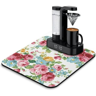 Hotiary Coffee Mat Hide Stain Rubber Backed Absorbent Coffee Maker