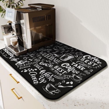 Checkered Dish Drying Mat - Super Absorbent, Non-Slip For Kitchen Counter & Coffee Machine (Pink, 40x60cm)