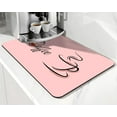 thumbnail image 1 of Coffee Bar Mat Accessories for Countertop Absorbent Hide Stain Rubber Backed Dish Drying Mats for Kitchen Counter Draining Pad Decor (19.5x12in)Pink, 1 of 6