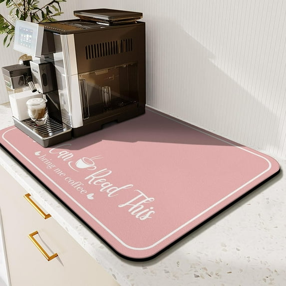 Coffee Bar Mat for Countertops 19inx12in,Absorbent Hide Stain Anti-Slip Cafe Bar Accessories Fit Under Coffee Machine Mat,dish drying mats for kitchen