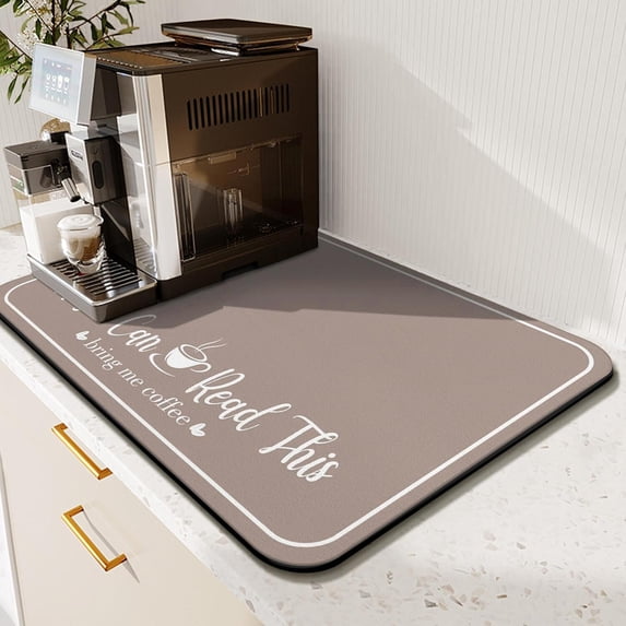 Coffee Bar Mat for Countertops 31.5inx17in,Absorbent Hide Stain Anti-Slip Cafe Bar Accessories Fit Under Coffee Machine Mat,dish drying mats for kitchen