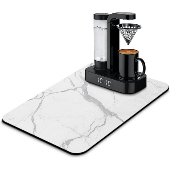 Coffee Bar Mat Rubber Dish Drying Mat For Kitchen Counter Coffee Mat for Home Bar Gift Kitchen Mat Coffee Bar Accessories Decorative Coffee Shop Chocolate Dish Drying Pad 23.5x15.5in