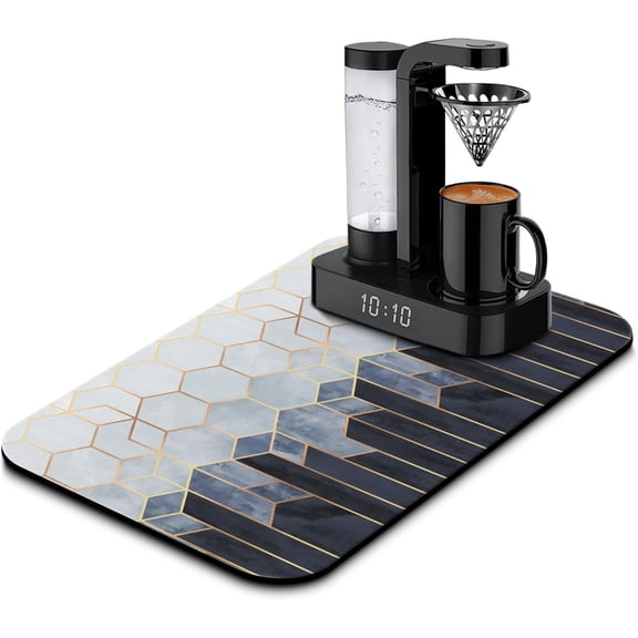 Coffee Bar Mat Rubber Dish Drying Mat For Kitchen Counter Coffee Mat for Home Bar Gift Kitchen Mat Coffee Bar Accessories Decorative Coffee Shop Chocolate Dish Drying Pad 19.5x12in