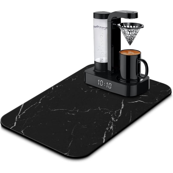 Coffee Bar Mat Rubber Dish Drying Mat For Kitchen Counter Coffee Mat for Home Bar Gift Kitchen Mat Coffee Bar Accessories Decorative Coffee Shop Chocolate Dish Drying Pad 19.5x12in