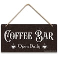 thumbnail image 1 of Coffee Bar Open Daily Cafe Decor Wood Hanging Plaque 5X10 Inch Coffee Signs Modern Bar Accessories Kitchen Home Pub Shop Coffee Station Farmhouse Decorative, 1 of 4