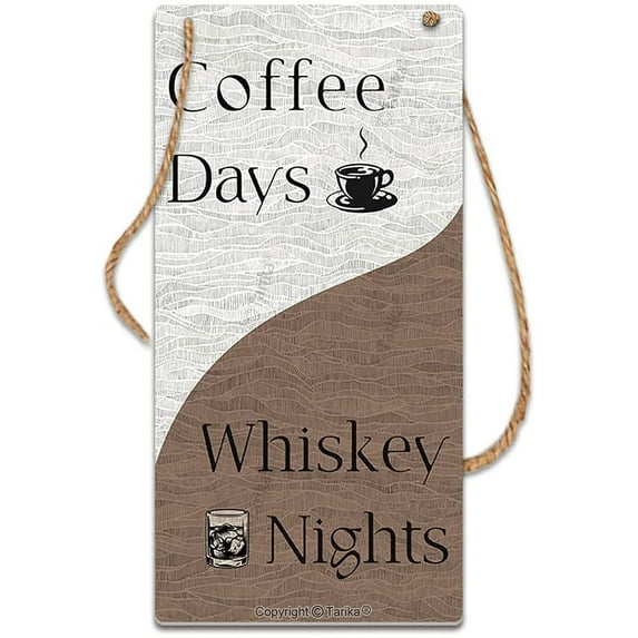 Coffee Bar Open Daily Cafe Decor Wood Hanging Plaque 5X10 Inch Coffee Signs Modern Bar Accessories Kitchen Home Pub Shop Coffee Station Farmhouse Decorative