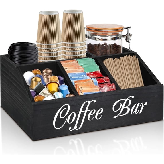Coffee Bar Organizer Station Coffee Accessories for Coffee Bar for K Cup Storage Coffee Bar Accessories and Organizer Tea and Coffee Cart Accessories Pods Holder Snack Bar Organizer