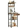 thumbnail image 1 of 4-Tier Coffee Bar Station with K Cup Pod Holder and Hooks, Small Cabinet, 1 of 8