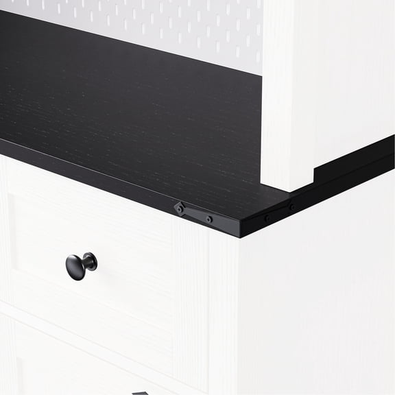 Coffee Bar Station Cabinet | 7 - Color RGB Light, 4 Flashing Modes | Eco - friendly P2 MDF Material | Creates Cozy Ambiance