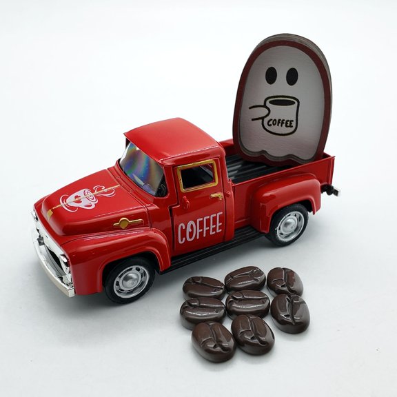 Coffee Bar Truck Decoration,Vintage Farmhouse Metal Trucks Pickup Tiered Tray Decor for Tabletop Home Kitchen Centerpiece,Coffee Station Truck with 8Pcs Fake Beans Ornament Decor