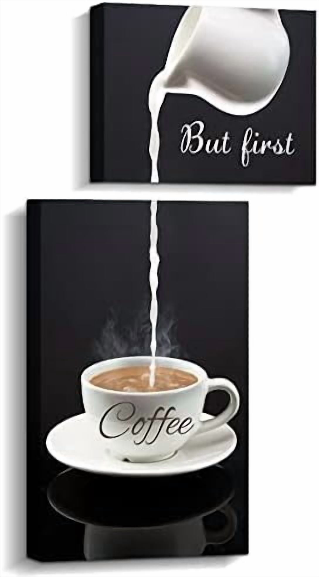Coffee Bar Wall Decor - But First Coffee Sign - Kitchen Canvas Wall Art ...