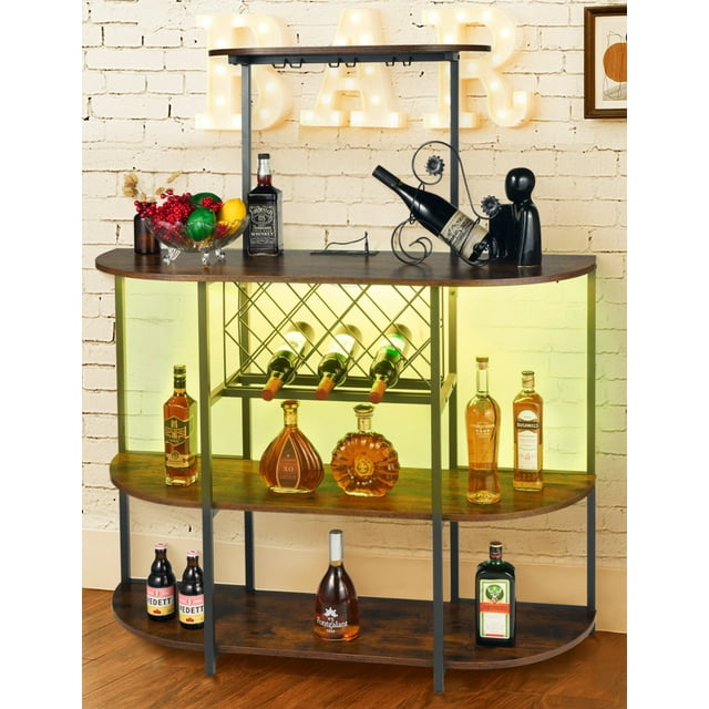 MONVANE Indoor Wine with LED Lights, Storage for Kitchen Dining
