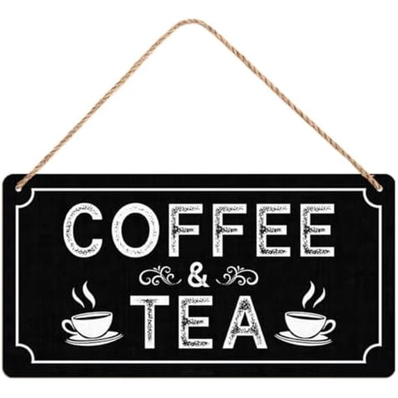 Coffee Bar Wood Signs Funny Inspirational Home Decor Vintage Art Poster ...