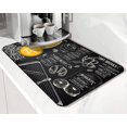 thumbnail image 1 of Coffee Bar mat Accessories for Countertop Absorbent Hide Stain Rubber Backed Dish Drying Mats for Kitchen Counter Draining Pad Decor Gift Fit Under Coffee Maker Coffee Pot Espresso Machine (20x12in), 1 of 6
