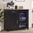 thumbnail image 1 of Coffee Bar with Mini Fridge Space, Mini Fridge Cabinet Stand for Dorm, Kitchen or Office, 1 of 7