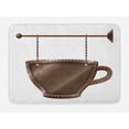 thumbnail image 1 of Coffee Bath Mat, Old Rusty Cup Hanging Signboard on Chains Grungy Rough Looking Mug Caffeine Drink, Plush Bathroom Decor Mat with Non Slip Backing, 29.5" X 17.5", Umber White, by Ambesonne, 1 of 2